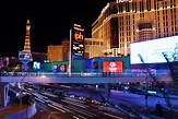 Scena Di Notte Della Via Di Las Vegas Immagine Editoriale - Immagine di ...