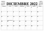 CALENDARIO DICIEMBRE 2022 : EL CALENDARIO DICIEMBRE PARA IMPRIMIR ...