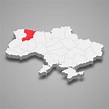 Premium Vector | Rivne oblast region location within ukraine 3d map
