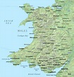 Map of Wales with relief and cities | Wales | United Kingdom | Europe ...