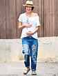 Pregnant Lena Headey clutches her growing baby bump while heading to ...