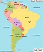 Map of South America with countries and capitals - Ontheworldmap.com