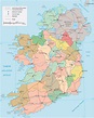 Large Detailed Relief And Political Map Of Ireland With Roads And Images