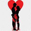 San Valentín día silueta romance corazón pareja romántica, enamorado, s ...