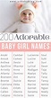 200 Adorable Girl Names/ The Best Baby Names List | Cute girl names ...