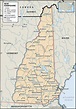 Labeled Map of New Hampshire with Capital & Cities