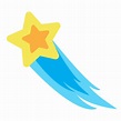 Falling star, flying comet. Vector illustration in cartoon flat style ...