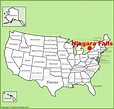 Niagara Falls location on the U.S. Map - Ontheworldmap.com