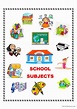 SCHOOL SUBJECTS: English ESL worksheets pdf & doc