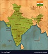 Detailed map of india asia with all states Vector Image