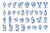 Colecciones de símbolos de género signos de orientación sexual vector ...