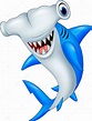 tiburón martillo de dibujos animados — Vector de stock © tigatelu ...