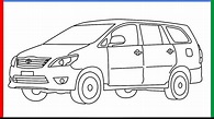 How to draw Toyota Innova step by step for beginners - YouTube
