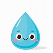 Lindo personaje de gota de agua azul símbolo de agua limpia emoji de ...