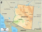Geographical Map of Arizona and Arizona Geographical Maps
