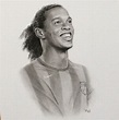 Retrato original de Ronaldinho jugador de fútbol brasileño | Etsy España