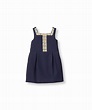 Janie and Jack Navy dress with gold edge - Little Mushroom