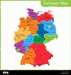 Mapa detallado de alemania por regiones fotografías e imágenes de alta ...