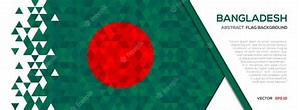 Bandera de bangladesh con plantilla de fondo de forma geométrica de ...