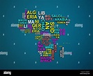 Das Afrika Karte mit allen Mitgliedstaaten und ihren Namen 3 Abbildung ...