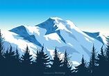 Free Vector Mount Everest Illustration | Landscape illustration ...