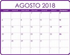 Calendario agosto 2018 | Agenda agosto per stampare
