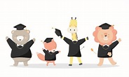 Premium Vector | Congratulation for graduation day. animal students ...