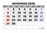 Free Calendar November 2020 Printable 6 Templates (PDF And PNG)