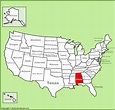Alabama location on the U.S. Map