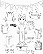 Color Me Printable Black and White Paper Dolls Hand Drawn - Etsy ...