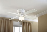 Mainstays 42" Hugger Metal Indoor Ceiling Fan with Single Light, White ...