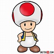 How to draw Toad | Super Mario - SketchOk - step-by-step drawing tutorials