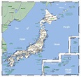 Detallado mapa de Japón con ciudades | Japón | Asia | Mapas del Mundo