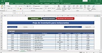 Control de inventario para restaurantes | Plantilla Excel