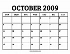 Calendar October 2009 – Printable Old Calendars