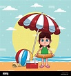 Verano de dibujos animados para niños Imagen Vector de stock - Alamy