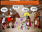 Ilustraciones, monos y dibujos: Viñeta Hernán Cortés- Moctezuma con ...