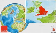 Physical Location Map of England
