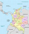 Mapa de Colombia: Regiones, Departamentos, Ciudades, Capitales, Islas ...