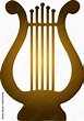 Lyra - a symbol of inspiration a musical instrument - vector silhouette ...