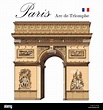 Triumphal Arch (Landmark of Paris, France) vector isolated colorful ...