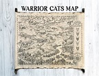 Warrior Book Map Warrior Cats Map Theforest Territories Map - Etsy UK