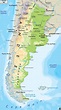 Large physical map of Argentina with major cities | Argentina | South ...