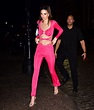 Kendall Jenner shows off her incredible figure in bright pink outfit ...
