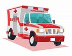Vector de dibujos animados de coche de ambulancia; | Vector Premium