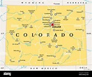Colorado, CO political map with the capital Denver, most important ...