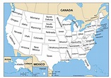 Stati uniti mappa con i nomi di Stato - Mappa degli Stati Uniti con i ...