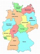 Colorful Detailed Map of Germany with Individual Federal States and ...