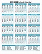 2021 And 2022 School Calendar Printable (Portrait)- Template No.scl22a7