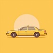 Taxi amarillo coche / taxi ilustración vectorial moderna | Vector Premium